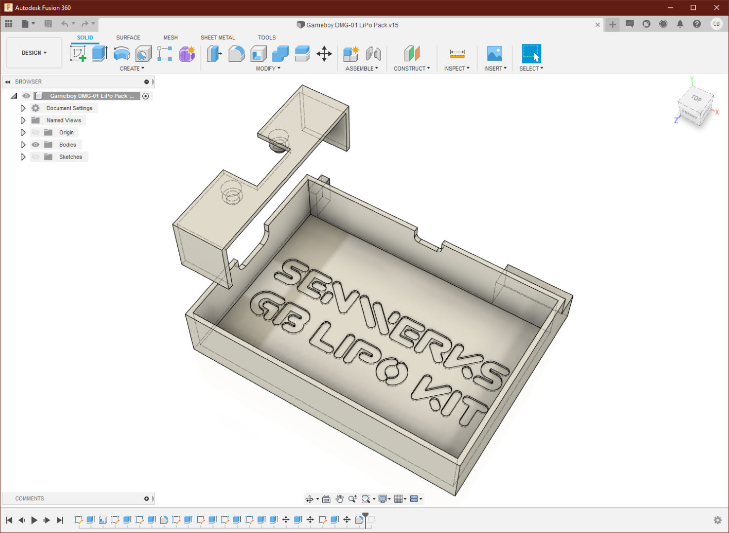 Gameboy LiPo Battery initial CAD